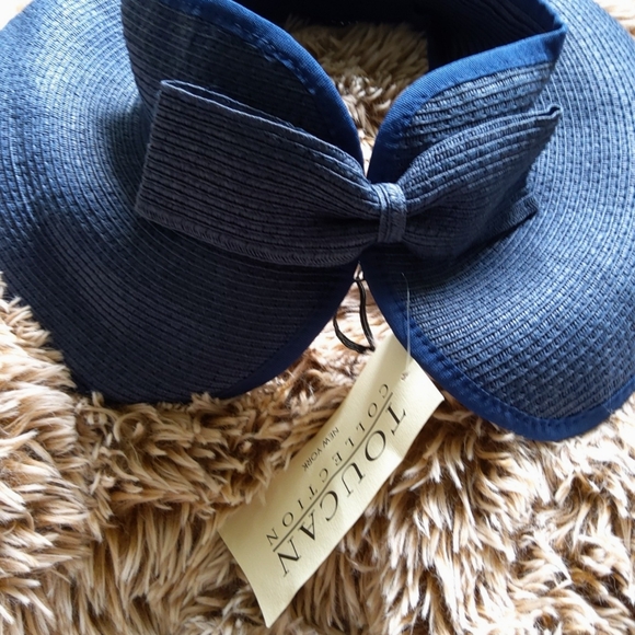 💥NEW💥Blue Visor Sun Hat with Bow in Back. - Picture 2 of 4